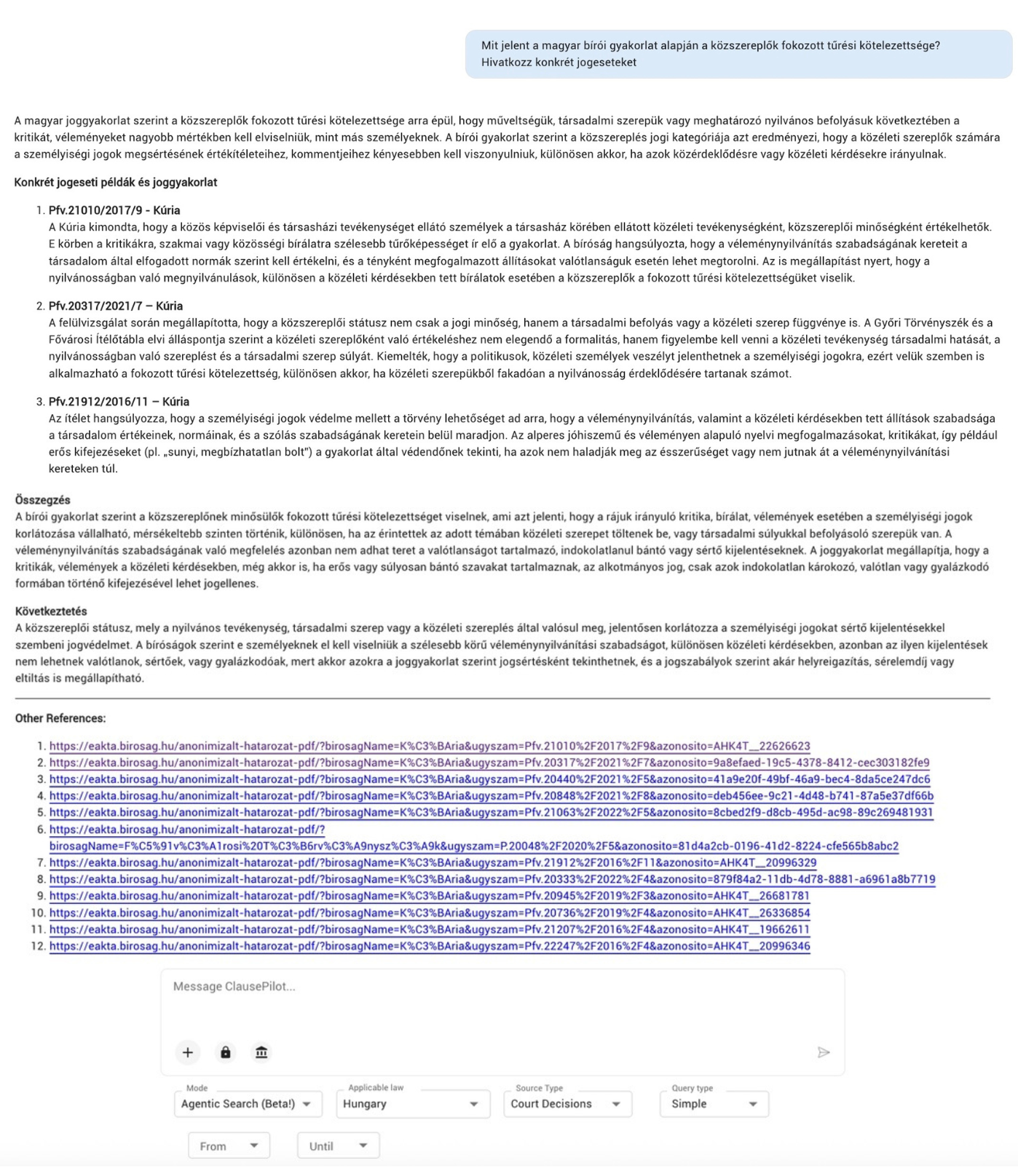 Agentic Legal Search Answer Preview